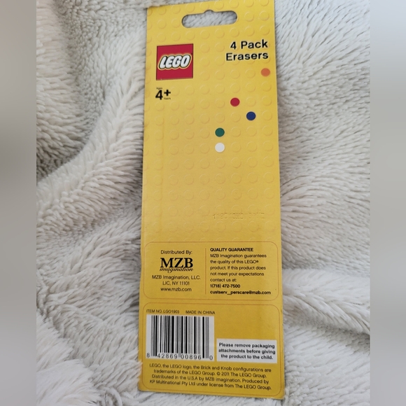 NWT! 4 Pack Lego Erasers! - Picture 2 of 3